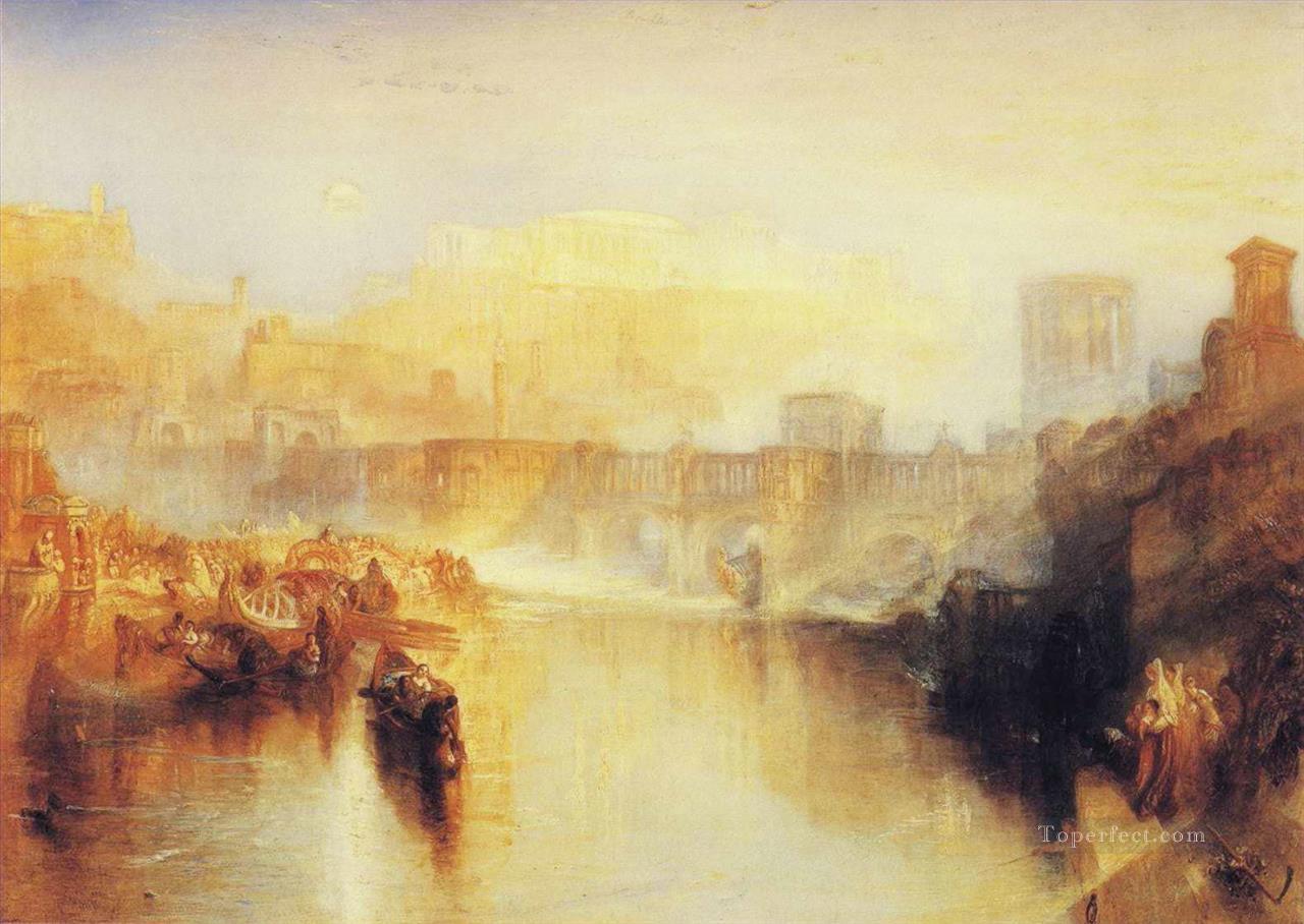Antigua Roma Desembarco de Agripina con las cenizas de Germánico Turner Pintura al óleo